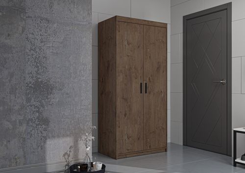 Pojemna szafa dwudrzwiowa + Duża Komoda z oświetleniem LED Dąb Lefkas na Arena.pl