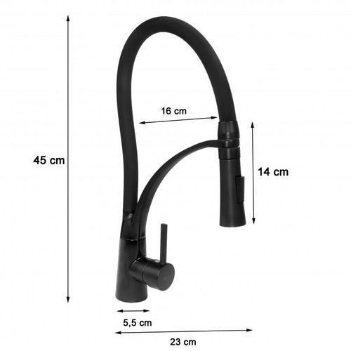 Zlewozmywak 1,5 komorowy z ociekaczem VIGEN  grafit z lewym ociekaczem + bateria NEXO + dozownik na Arena.pl