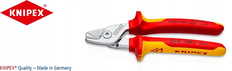 STEPCUT NOŻYCE DO KABLI VDE 160MM KNIPEX zdjęcie 11