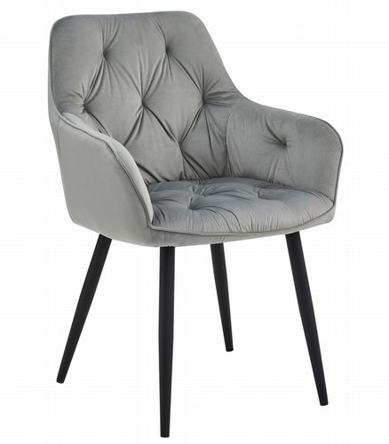 Krzesło JORK - aksamit srebrno-szary / nogi czarne x 2 na Arena.pl