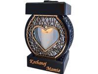 MAMA MAMIE ZNICZ LAMPION NA GRÓB KOŁO RTN SERCE RAMA ZŁOTO+ŚWIECA LED BIAŁA