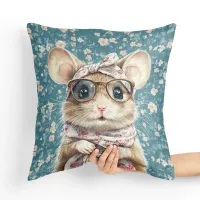 Poduszka Myszka Mała - Poduszka Dekoracyjna Tył poduszki: - Musztardowy