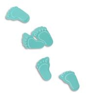 Konfetti stópki na baby shower dla chłopczyka, niebieskie