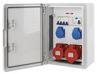 ROZDZIELNICA ELEKTRYCZNA SKRZYNKA BUDOWLANA ZABEZPIECZONA 32A 16A 5P 2X230V