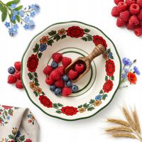 MISKA CERAMICZNA SALATERKA OBIADOWA DO SERWOWANIA ZUPY KWIATY 17 CM HALINKA