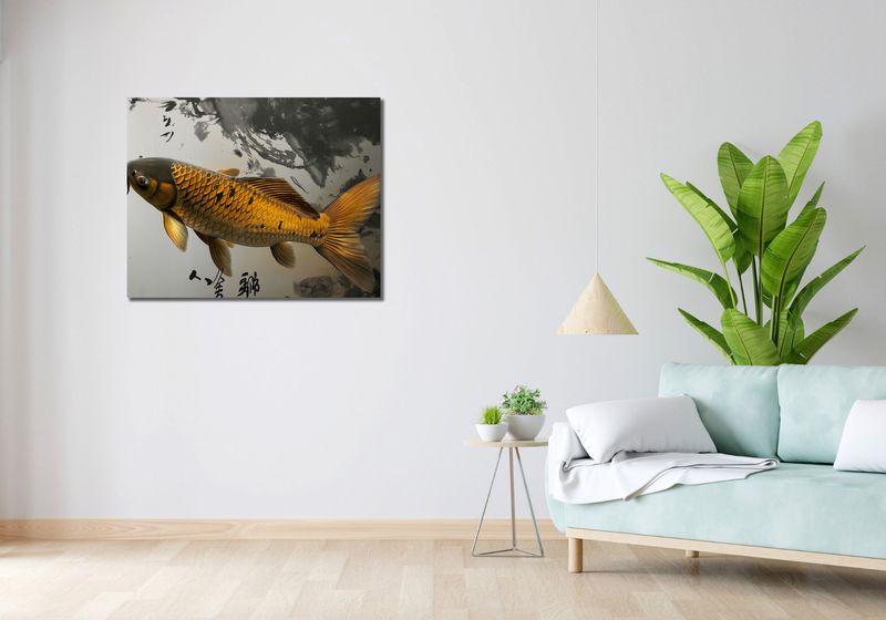 Obraz 90x70cm Spokojna Ryba Koi zdjęcie 2