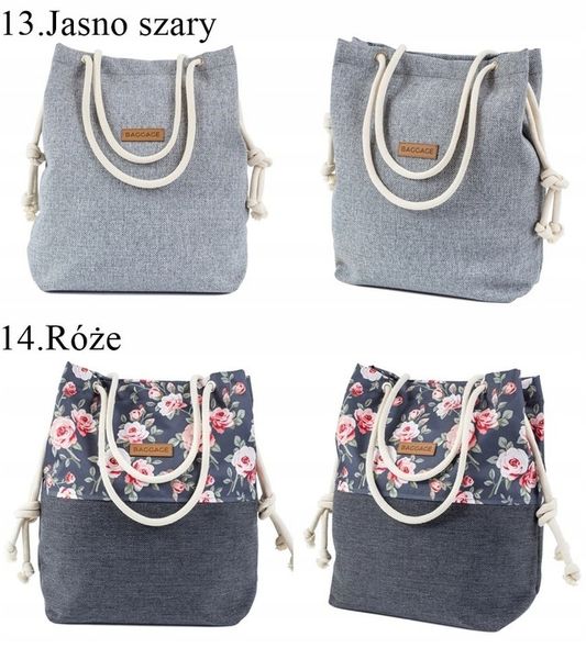 TOREBKA DAMSKA WOREK SHOPPER TORBA KWIATY BAGGAGE zdjęcie 10