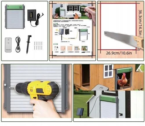 AUTOMATYCZNE DRZWI KURNIKA SOLARNE PILOT DRZWICZKI CZUJNIK ŚWIATŁA TIMER na Arena.pl
