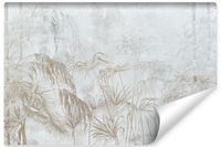 Fototapeta Do Salonu LIŚCIE Rośliny Beton Abstrakcja 300cm x 210cm