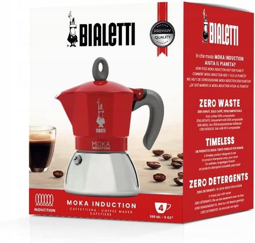 Kawiarka MOKA INDUCTION 4tz espresso RED czerwona BIALETTI indukcja na Arena.pl