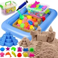 Piasek kinetyczny zestaw 3kg piaskownica basen foremki magiczny kolorowy