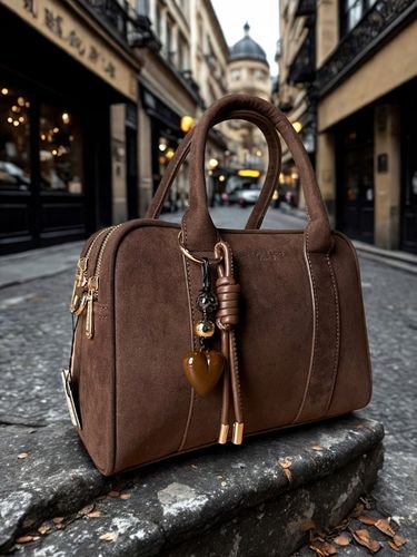 Flora&Co czekoladowa torebka zamszowa listonoszka eco skóra zamsz brąz na Arena.pl