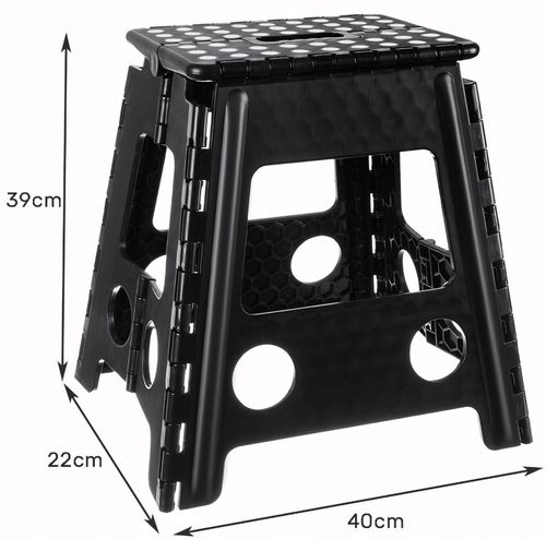 STOŁEK SKŁADANY CZARNO-BIAŁY 39CM na Arena.pl