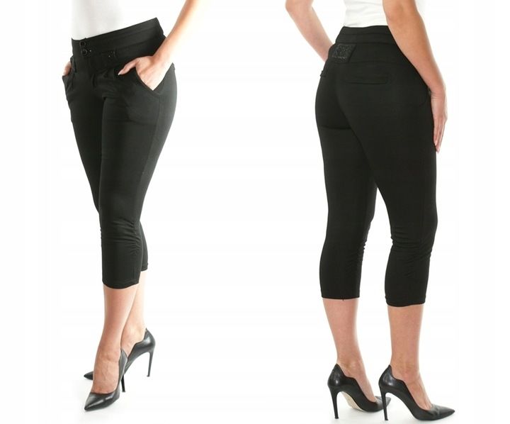 GŁADKIE RYBACZKI spodnie 3/4 KIESZONKI 496# zdjęcie 1