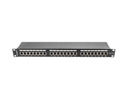 PATCH PANEL 24 PORT 1U KAT.5E EKRANOWANY CZARNY LANBERG na Arena.pl