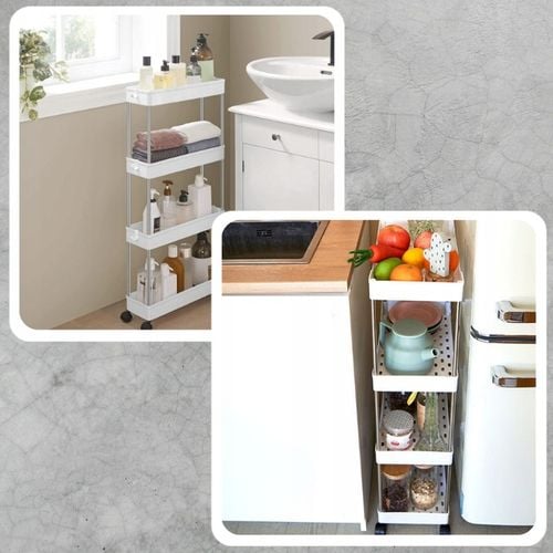 PÓŁKA ŁAZIENKOWA KUCHENNA SZAFKA NA KÓŁKACH REGAŁ 4 POZIOMOWY Z na Arena.pl