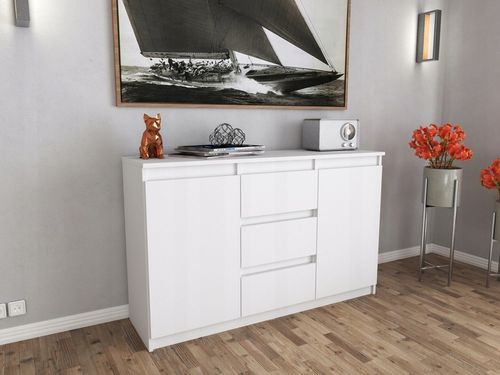 Komoda WOTAN BIALA z szufladami Duza Szafka AGA 120cm do Sypialni na Arena.pl