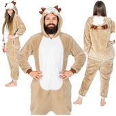 Piżama damska męska ciemna kostium onesie kigurumi kombinezon renifer L