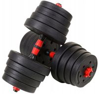 2W1 HANTLE BITUMICZNE REGULOWANE 2x20 KG + SZTANGA = ZESTAW HANTLI 40 KG