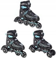Rolko Wrotki 3w1 Regulowane Croxer Optima Black/Mint 35-38 Kauczuk Abec7