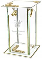 Ekskluzywny znicz szklany złoto biały PERSONALIZOWANY GRAWER dla SZWAGIERKI