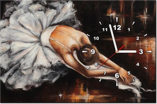 60CM 40CM ZEGAR OBRAZ BALETNICA DRUK PŁÓTNO RAMA na Arena.pl