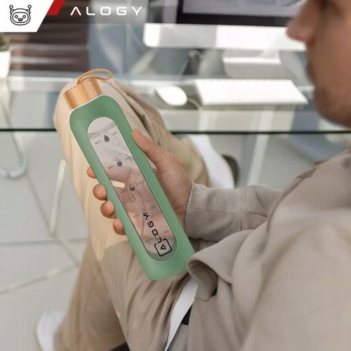 BUTELKA SZKLANA NA WODĘ BIDON MOTYWACYJNA SZCZELNA SILIKONOWE ETUI 1000 ML na Arena.pl