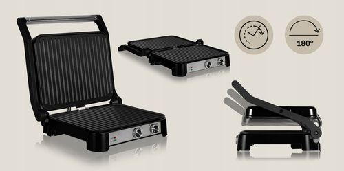 Grill elektryczny Kontaktowy OPIEKACZ Kanapek Panini DUŻY 2000W TIMER na Arena.pl