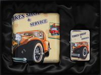 Zestaw Prezentowy dla Fana Motoryzacji Papierośnica + Zapalniczka Benzynowa