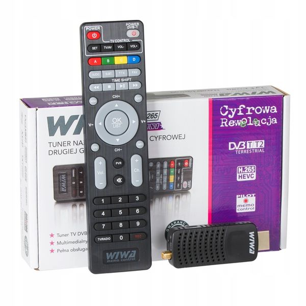 DEKODER TUNER DO TV NAZIEMNEJ DVB-T2 H.265 FULL HD MINI STICK PILOT zdjęcie 14