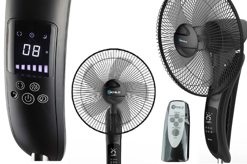 LCD WIATRAK PODŁOGOWY WENTYLATOR STOJĄCY PILOT XXL zdjęcie 1