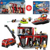 LEGO City 60414 REMIZA STRAŻACKA Z WOZEM STRAŻACKIM + City Łódź strażacka
