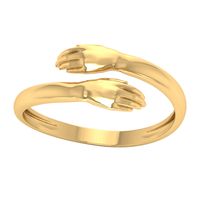NOWOCZESNY PIERŚCIONEK ZARĘCZYNOWY DŁONIE ZE ZŁOTA PRÓBY 585 REGULOWANY RĄCZKI PRZYTULANIE