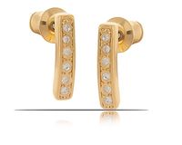 kolczyki z rzędem kryształków preciosa z kolekcji classic (p9964au)