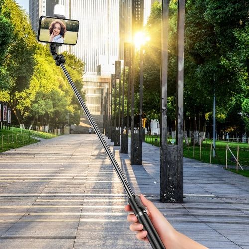SELFIE STICK STATYW KIJEK DO TELEFONU Z PILOTEM LAMPA LED BLUETOOTH TRIPOD na Arena.pl