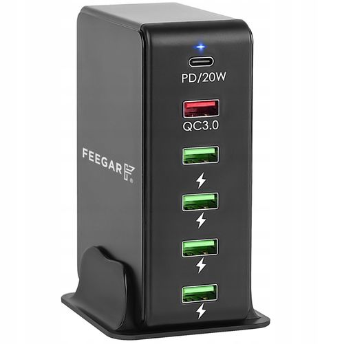 Ładowarka sieciowa Feegar Tower 86W 6x USB Typ-C PD QC3.0 na Arena.pl