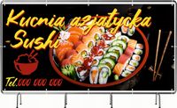 BANER REKLAMOWY oczkowany 100x50cm projekt w cenie KUCHNIA AZJATYCKA SUSHI