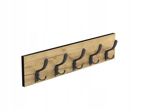 WIESZAK ŚCIENNY WISZĄCY NA UBRANIA WISZĄCY DĄB CRAFT CZARNY DUŻY na Arena.pl