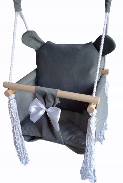 HUŚTAWKA DLA DZIECI miś kolor SZARY zdjęcie 1