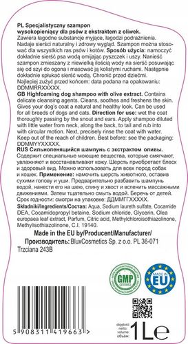 Szampon dla psów z ekstraktem z oliwek 1L na Arena.pl