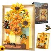 KLOCKI CREATIVE OBRAZ SŁONECZNIKI VAN GOGH PUZLE 3D ZESTAW 1166EL. Z LED