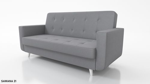 Wersalka na nóżkach funkcja spania NAOMI sprężyny, pojemnik na pościel na Arena.pl