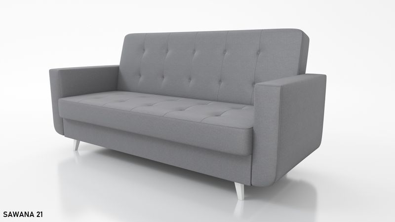 Wersalka na nóżkach funkcja spania NAOMI sprężyny, pojemnik na pościel zdjęcie 18