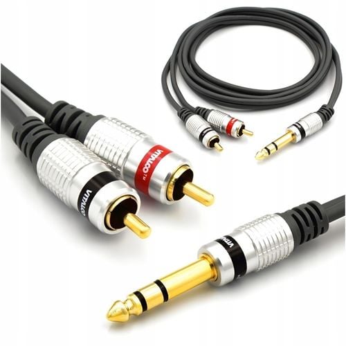 KABEL JACK 6,3 STEREO TRS 2x WTYK RCA CINCH VITALCO 1,5m MK82 na Arena.pl