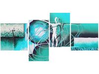 45CM 120CM ZEGAR 4 ELEM TAŃCZĄCE POSTACIE NIEBIESKIM ŚCIENNY