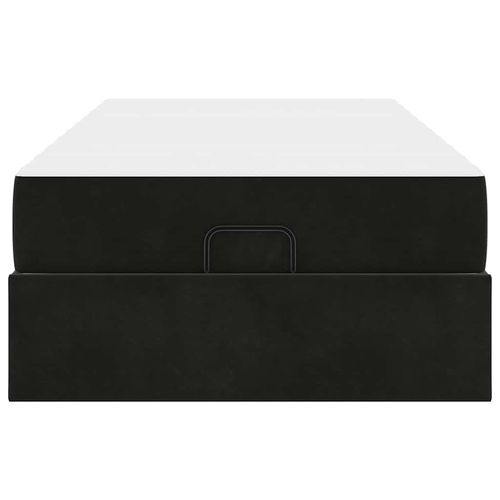 Ramka łóżka z materacem Czarny 100 x 200 cm Aksamit na Arena.pl