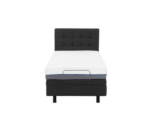 Łóżko regulowane tapicerowane 80 x 200 cm szare DUKE na Arena.pl