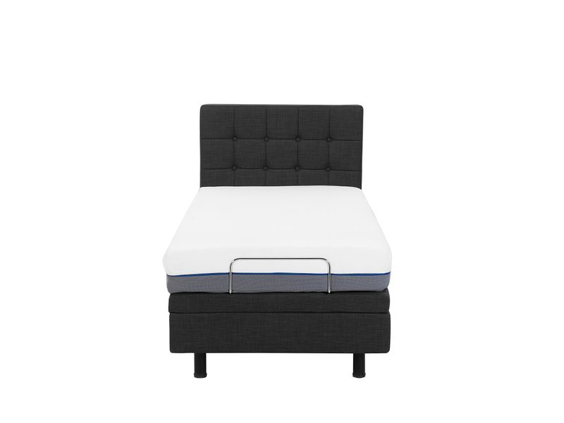 Łóżko regulowane tapicerowane 80 x 200 cm szare DUKE zdjęcie 6