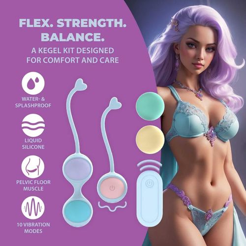 Vibrating And 5 Weight Interchangeable Kegel Kit With Remote Control - na Arena.pl