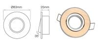 Oprawa LED line® okrągła ruchoma, złota szczotkowana, aluminium